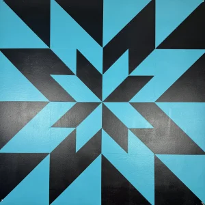 Black and teal 26x26